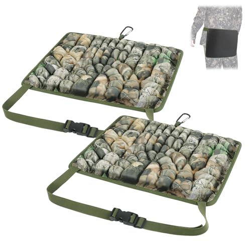ANGAR 2PACK Hunting Seat Cushion, Memory Foam Silent Lightweight Camo Tree Stand Seat Cushion, Portable Insulated Dirty Proof Hunting Cushion Pad for Camping, Stadium, Deer Stand, Fishing
