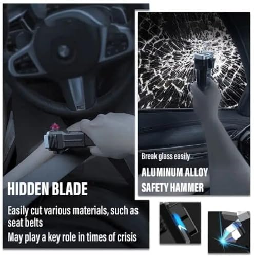 Image of TAMADAA 1 pc Torch Light,LED 3W Torch Light Rechargeable Torch Flashlight,Long Distance Beam Range Car Rescue Torch with Hammer Window Glass and Seat Belt Cutter Built