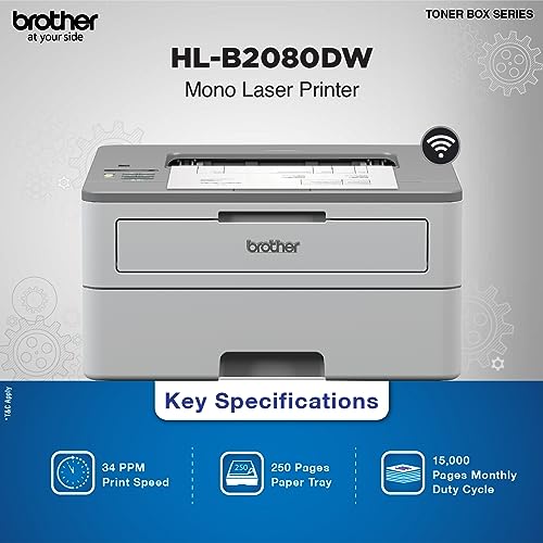 Brother-HL-B2080DW-Automatic-Duplex-Laser-Printer-with-34-Pages-Per-Minute-Print-Speed-64-MB-Memory-Large-250-Sheet-Paper-Tray-WiFi-WiFi-Direct-LAN-USB-Connectivity-Free-Installation