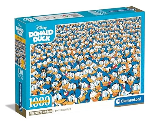 Clementoni - Puzzle 1000 Piezas Imposible Donald Duck, Puzzle para Adultos, Caja Compacta, Fabricado en Italia - 39799 | Ya disponible en tu tienda friki favorita! En mundofriki.es!