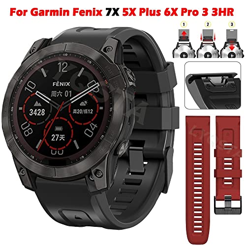 Correa de silicona de 26mm para Garmin Tactix Delta con acabado ágata premium 2