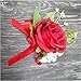 TREEECFCST Corsage da Polso Boutonniere Sposo Sposo Fiore all'occhiello Abito da Uomo Corpetto Sposa Corpetto da Polso Donna Matrimonio Festa Fiori Decorazione 1026(Color:Red Wrist Corsage)