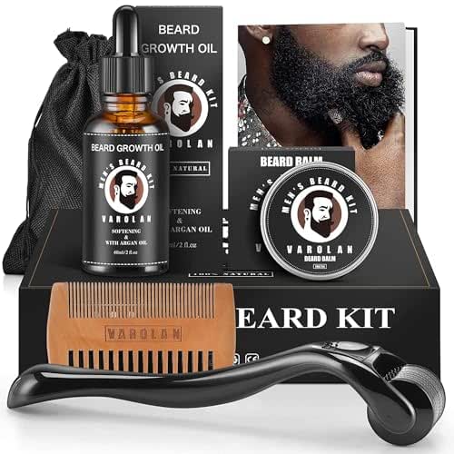 Beard Growth and Grooming Kit - Growth Oil (2Oz), Balm,