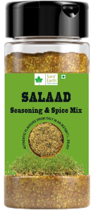 SARAEARTH Organic Salad Seasoning & Spice Mix - 100g | Gourmet Culinary Blend for Delicious Salads | Change the taste of Salad With Gluten Free Masala (100 g) Pack of 1