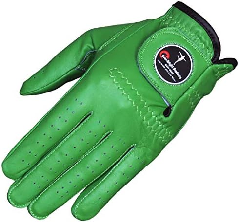 Ever-Bright Men's Golf Gloves OptiColor Premium Leather Golf Glove (Green, Right Medium)