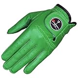 Ever-Bright Men's Golf Gloves OptiColor Premium Leather Golf Glove (Green, Right Medium)