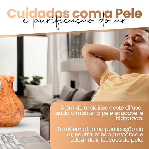 Difusor de Aromas Umidificador Vasinho Purificador Elétrico Ultrassônico 130ml Aroma Ar e Ambiente P