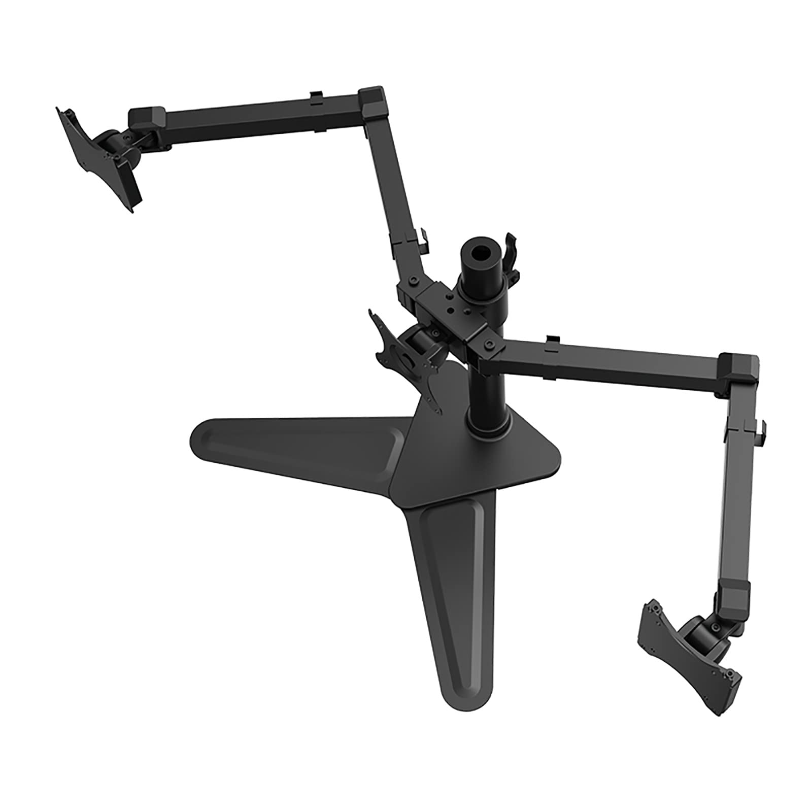 asdchZen Triple Monitor Stand Mount,Free Standing Heavy Duty Fully Adjustable Mount For 3 Screens,75,100Mm Compatible