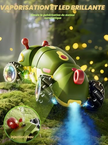 Robot chenille télécommandé rotatif à 360° tout terrain avec spray