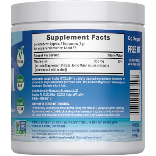 Natural Vitality MaxCalm Magnesium Glycinate Powder