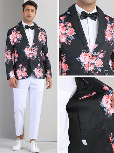 Lars Amadeus Floral Sport Coats for Men's Slim Fit Party Prom Flower Printed Blazers4