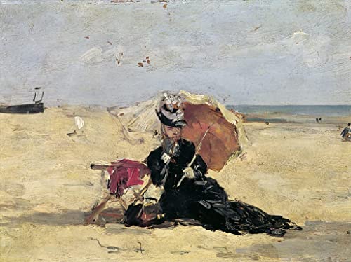 Affiche Toile Femme à l'ombrelle Eugène Boudin déco mural 60x90cm
