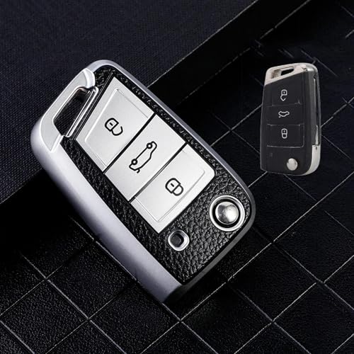 Coque de clé en cuir TPU contre l'usure pour Skoda Octavia et Ibiza