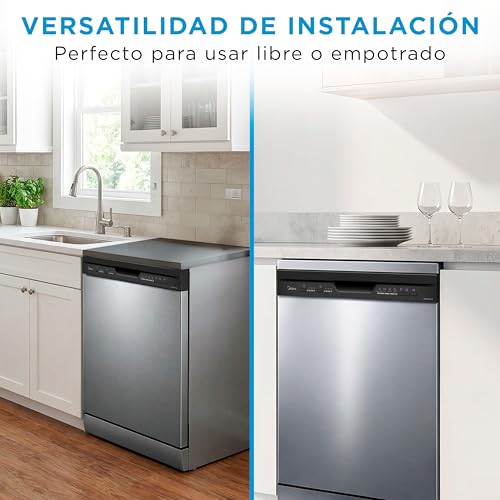 Miniatura 7 de Midea Lavavajillas 60 Cm Inox Para 12 Servicios - Lavaplatos Libre Instalación Con 4 Programas De Lavado, Integrable - Filtro Antibacterias, 49 Db, Y Función De Media Carga Nuevo Modelo
