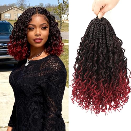 Boho Goddess Box Braids Crochet Braids for Black Women 10Inch 1B/Bug