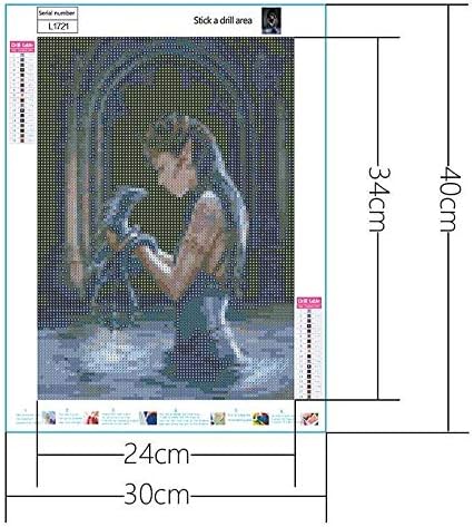 DIY 5D Diamond Art by Number Kits for Adults Full Round Drill Water Dragon Anne Stokes Paintings Embroidery Pictures Arts Craft for Home Wall Decor 5D Painting Dots Kits 11.8x15.7 inch - Image 4