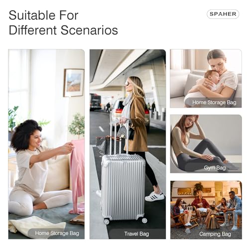 SPAHER Reisetasche Handgepäck Tasche 55x40x23 Lufthansa Wizzair Eurowings Leichte Reisetasche Groß Faltbare 50L wasserdichte Tasche Flugzeug Travel Duffle Bag Cabin Bag Weekender Damen Herren