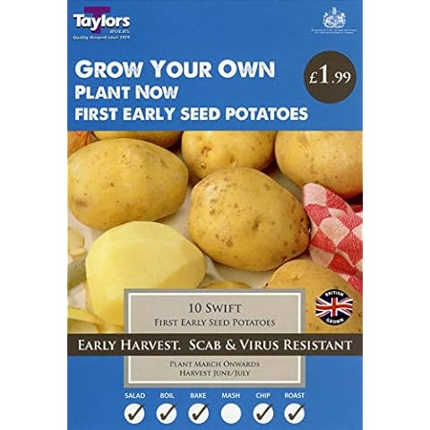 Taylors - Seed Potatoes - Swift - 10 Tubers - First Early Cover