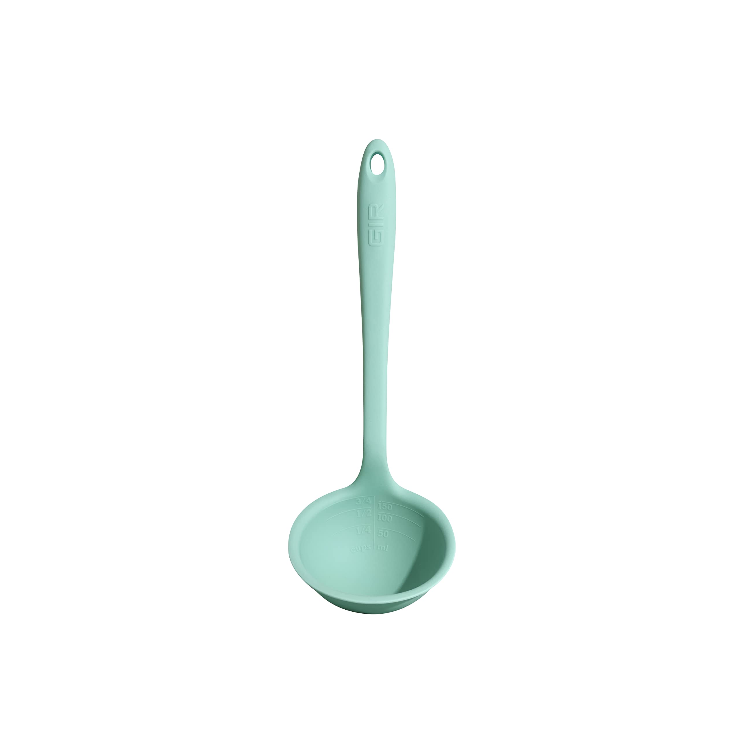 GIR: Get It Right Premium Silicone Ladle Serving Spoon - Non-stick Heat Resistant Seamless Kitchen Ladle for Soups, Stews, Dressings, and More - Ultimate, Mint, 3/4 Cup
