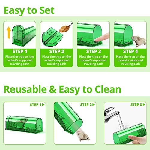 Mouse Traps, Humane Mouse Trap, Easy To Set, Mouse Catcher Quick Effective Reusable And Safe For Families -2 Pack #TOP1