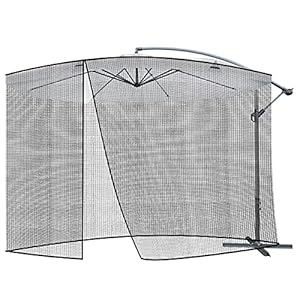 Mt malatec 12266 moustiquaire pour parasols avec fermeture éclair 3,5 m