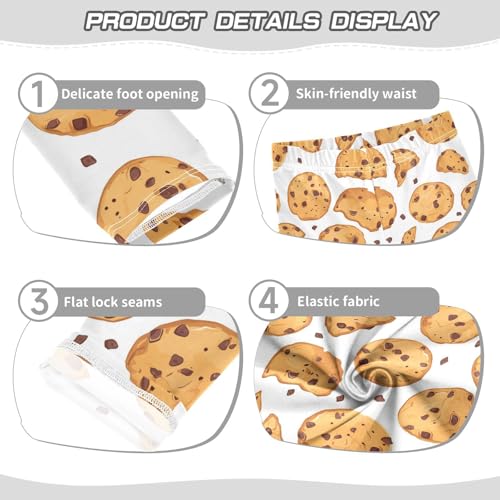 Wusikd Broken Chocolate Girls' Leggings Toddler Doodles Chip Cookies Kids Yoga Pants Dance Active Tights 4T3