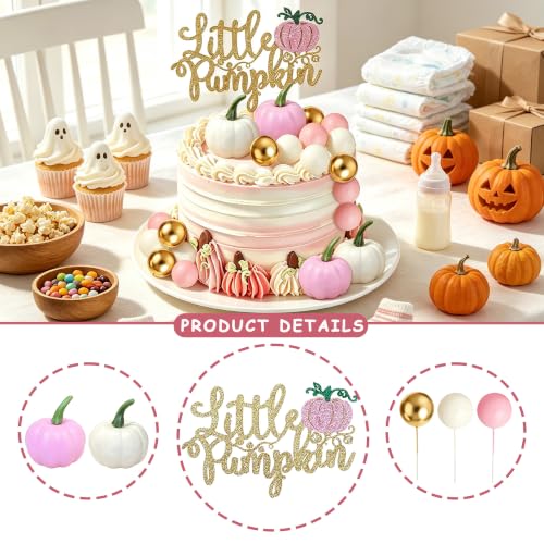 Little Pumpkin Cake Topper Pumpkin Baby Shower Decor Halloween Cake Decor by Roaring Good Time - Used condition - Image 5