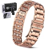 KGP® Mens Magnetic Copper Bracelet with 3X Strength Ultra Enhanced Magnets,Adjustable 99.99% Solid Pure Copper Therapy Bracelet for Men,Magnetic Copper Wristband Jewelry with Gift Box