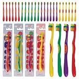 SmartSmile 72 Pcs Bulk Kids Toothbrushes Individually Wrapped - Assorted Colors with Animal Paw Prints - Popular Dental Office Patient 21-542