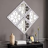 ART-GIFTREE Square Wall Mirrors Decor 4PCS: Decorative Farmhouse Wall Mirrors 12x12 inches for Livin