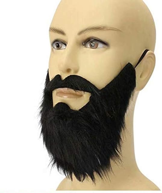 Ungfu Mall Fake Beard, Fake Moustache Funny Halloween Masks Beard, Halloween Costume Accessories Moustache Fancy Dress Party for Masquerade Costume Party