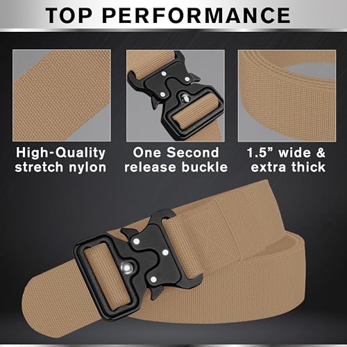 Image of TECEUM Tactical Belt - Heavy-Duty & Quick Release - Military, Work, Rigger, Duty & Utility Belt for Men