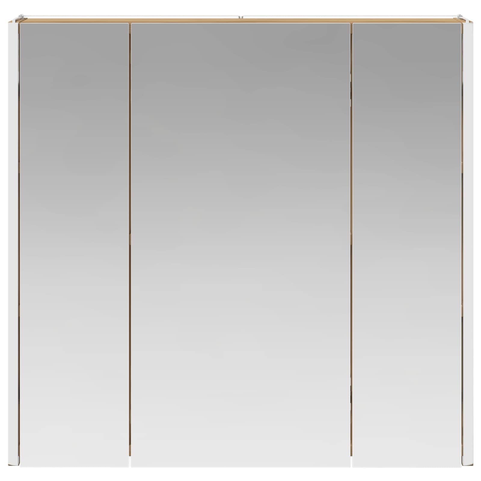 Szafka łazienkowa z lustrem, rzemiosło artystyczne, dąb drewnopochodny, 63,5 x 15,5 x 60,5 cm, z oświetleniem LED i montażem na ścianie, miejsce do przechowywania mebli łazienkowych i szafki