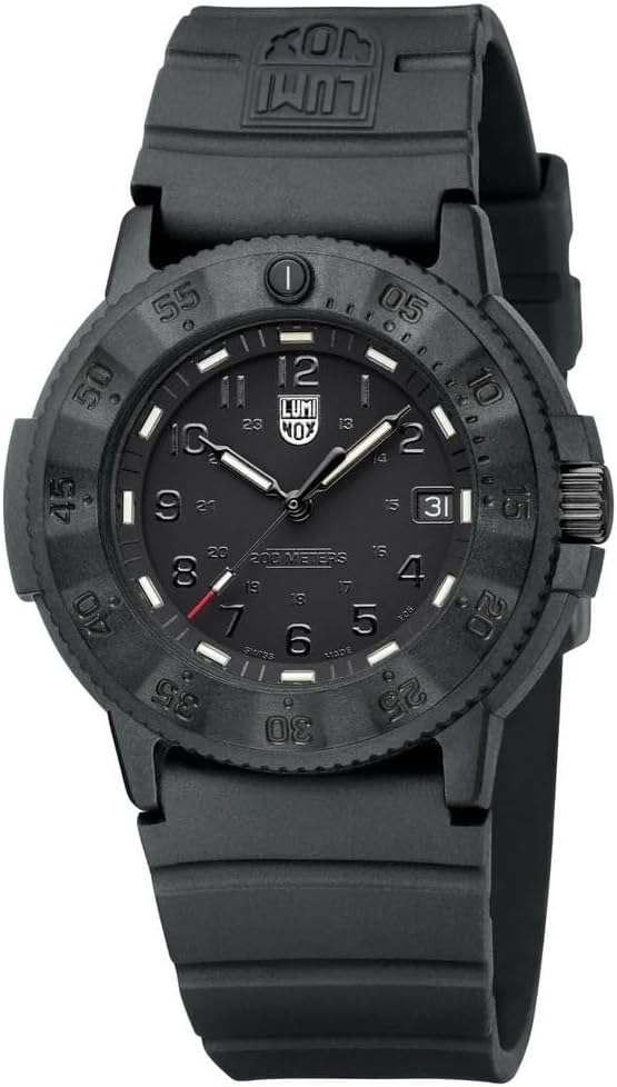 Luminox Navy Seal XS.3001.EVO.BO.S Erkek Kol Saati – Kuvars, Paslanmaz Çelik Gövde 43 mm, Kauçuk Bileklik, Siyah, 20 bar Su Geçirmez, Tarih, Işıklı Gösterge