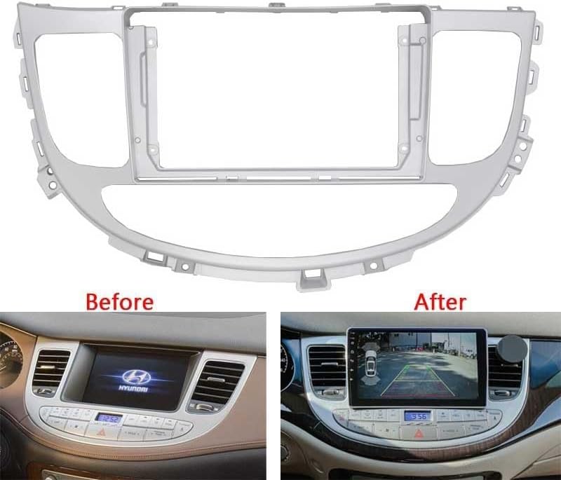 Android Car Radio Frame Kit Compatible with Genesis 2008 2009 2010 2011 2012 2013 Auto Stereo Dash Panel Fascia Bezel Trim