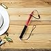 FRCOLOR Telescopic Fish Gaff Stainless Steel with Red Rubber Handle Retractable Fishing Hook Pole Portable Catch Tool for Ocean and Offshore Fishing