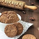 🎄🎄 【REGALO DE NAVIDAD PERFECTO】 Ampliamente utilizado, puede ser un regalo para los amigos que aman cocinar pasteles. Con este rodillo perfecto, puede hacer que su conjunto de galletas sea más creativo para que niños y adultos puedan obtener un relieve increíble y excelente para árboles de Navidad y alces, ya sea para pastelería o bricolaje.