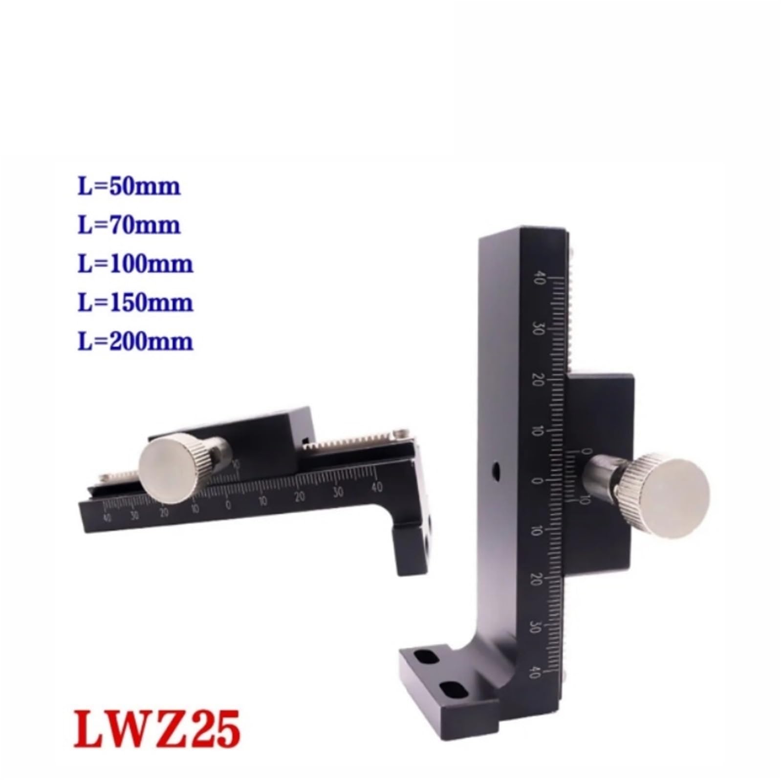 1 Pieza de corredera de Corte de Ranura de Cola de Milano de Largo Alcance con Eje Z, Mesa de Carrera Larga, Plataforma de Desplazamiento Manual LWZ25-L50(50mm)