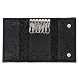 Ashford Ridge Real Leather Key Case Holder Wallet for Men and Women - Black