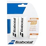 Babolat Badminton Basis Griffband Sensation 2er Packung in verschiedenen tollen Farben (weiß)