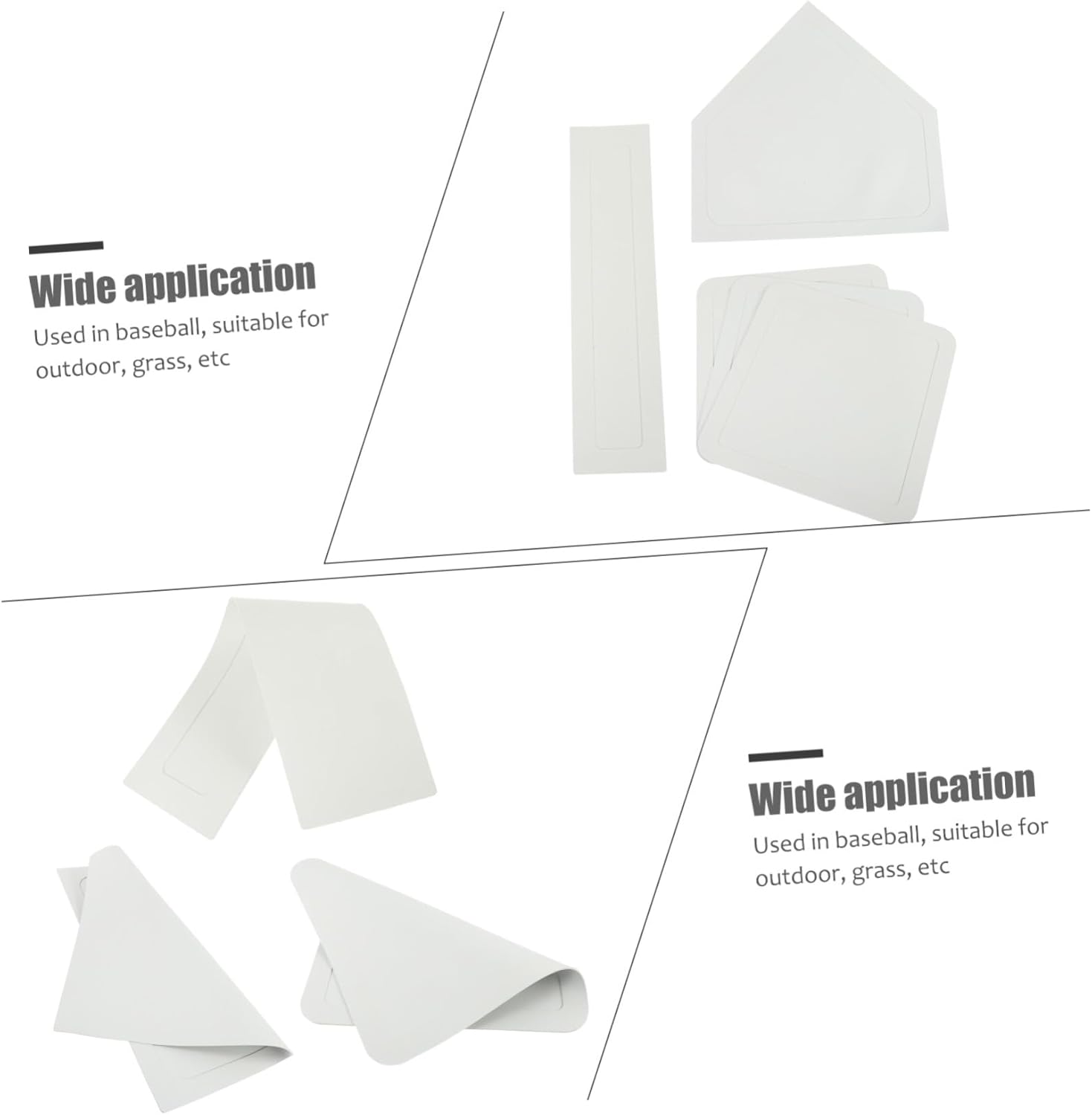 5pcs Rubber Baseball Softball Home Plate Set Throw Down Bases for Practice for Backyard Games and Sports Training Activities