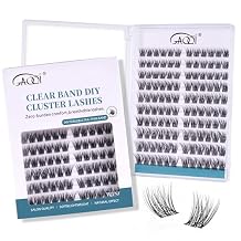 GAQQI Lash Clusters Volume & Wispy Eyelash Clusters 10-14mm Cluster Lashes 120PCS, Cluster Eyelash Extensions C Curve, Ultra-thin & Soft Clear Band False Lashes Wide Band WING