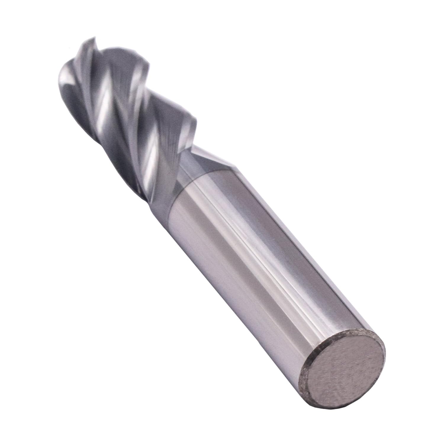 Ball Nose Solid Carbide End Mill Cutter(1Pc, 1/2in), AlTiN Coated, 4 Flute, 30° Helix, 1/2" Cutting, 1/2" Shank, 1-1/4" LOC, 3" OAL for Milling Stainless Steel, Hardened Steel, Alloy Steel
