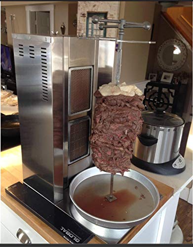 Full Set Meat Capacity 25 Kg / 55 Lbs. 2 Burner Propane Gas Spinning Grills Vertical Broiler Shawarma Gyro Doner Kebab Tacos Al Pastor Grill Trompo Machine Commercial Or For Home Use #TOP3