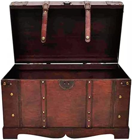 vidaXL Vintage Large Wooden Treasure Chest Mocha Brown Pirate Storage Trunk