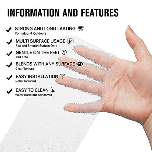Stair Treads Non-Slip Strips For Indoors Clear Safety Anti Slip Stair Grips For Wood Floors To Prevent Slippery Surfaces 15 Peva Non Skid Tape (4X24) #TOP3