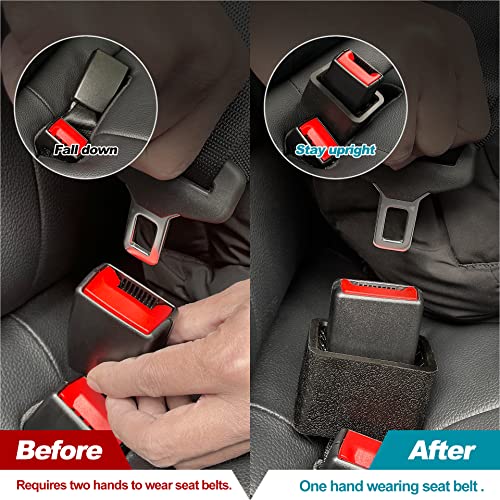 Leoenir 2 Pack Car Seat Belt Buckle Holder. Seat Belt Holder - Durable Silicone Material - Thumbnail 4