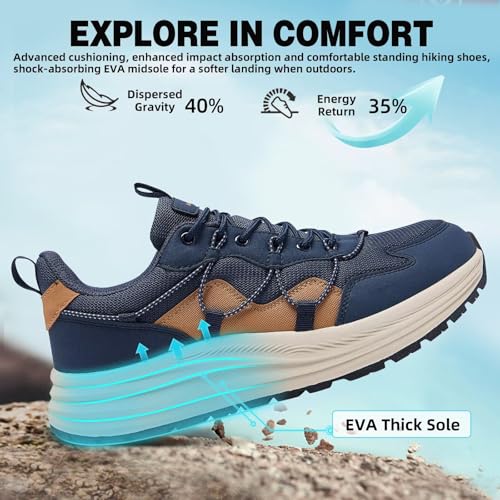 Men's Orthopedic Trail Running Shoes: Comfortable Casual Arch Support Plantar Fasciitis Workout Outdoor Walking Shoes, Orthotic Flat Feet Hiking Sport Trekking Sneakers for Foot and Heel Pain Relief2