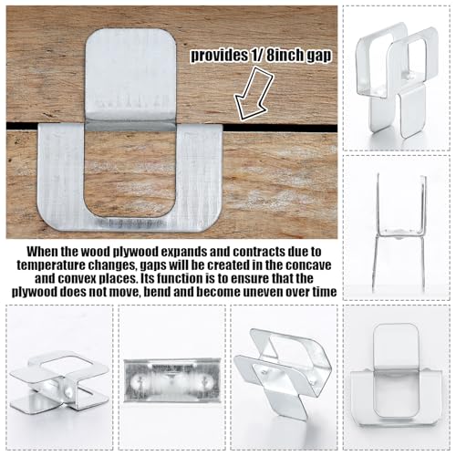 Image of Hicarer 100 Pcs Plywood H Clip for Roofing Panel Plywood, Silver, 5 /8 Inch