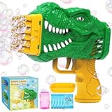 JONEG Bubble Maker for 3+ Year Old Boys: Automatic Dinosaur Bubble Gun Gifts for 3 4 5 6 7 8 Years Old Boy Birthday Toy for Kid Toddlers Ages 4-6 Outdoor Summer Bubble Machine for Kids (Green) - Image 1